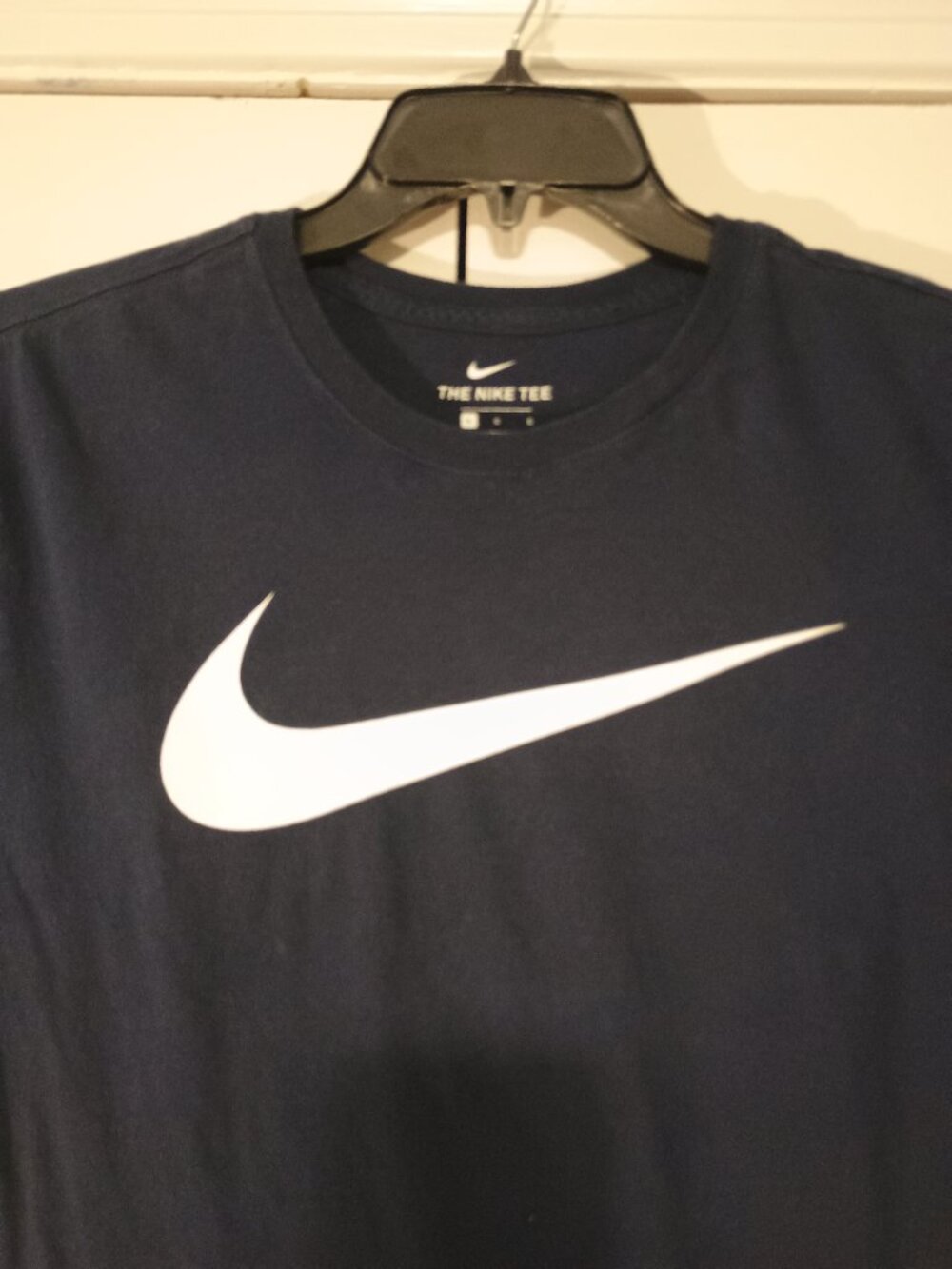 Nike The Nike Tee Navy Blue White Swoosh Graphic T-Shirt Size Large - Picture 4 of 6